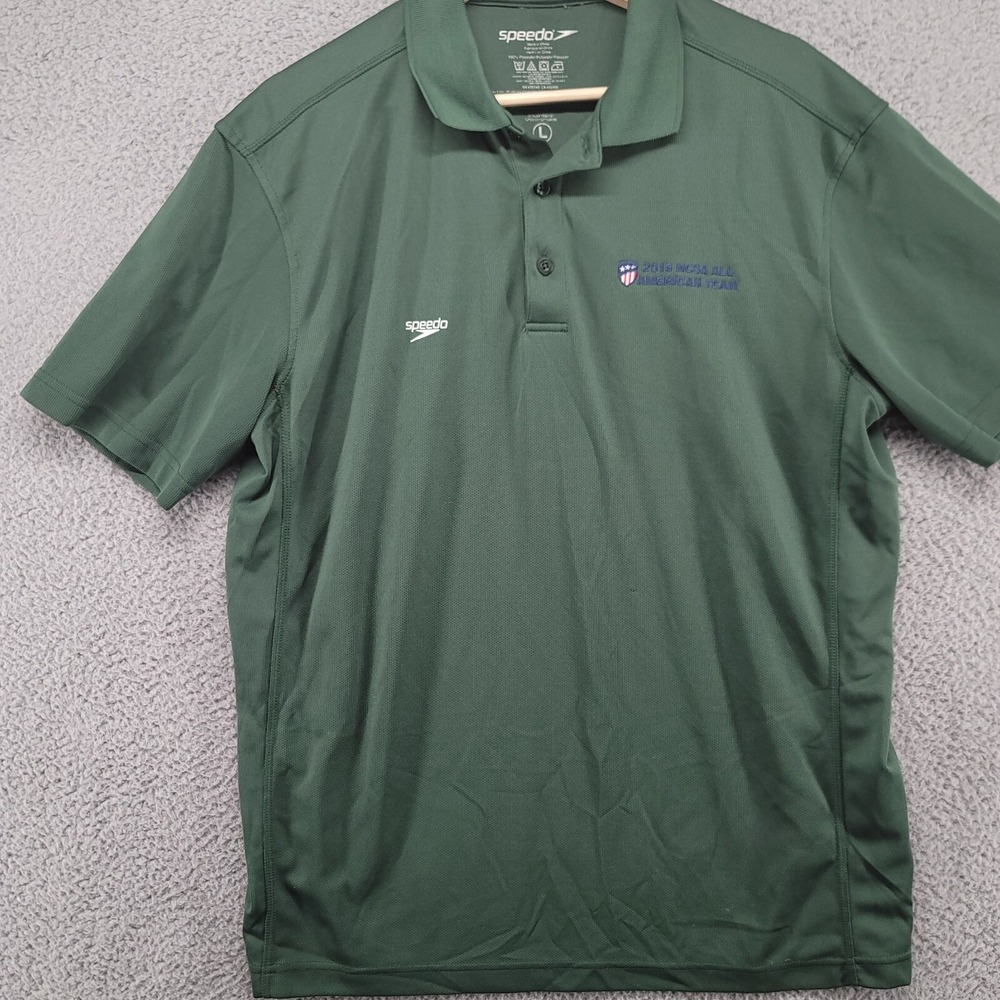 Speedo shirt Mens Large green polo shirt 2015 NCSA All‎ American Team